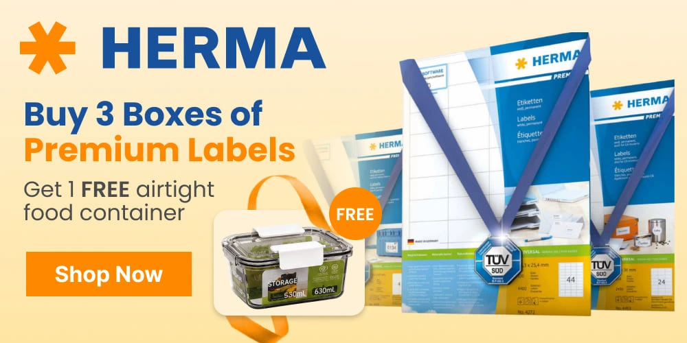 Herma Premium labels. Trouble free printing on laser & inkjet printers.
